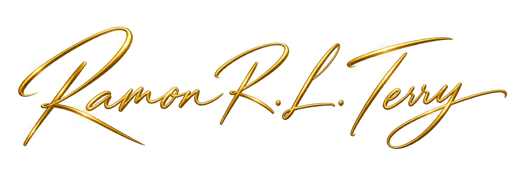 About golden cursive signature logo